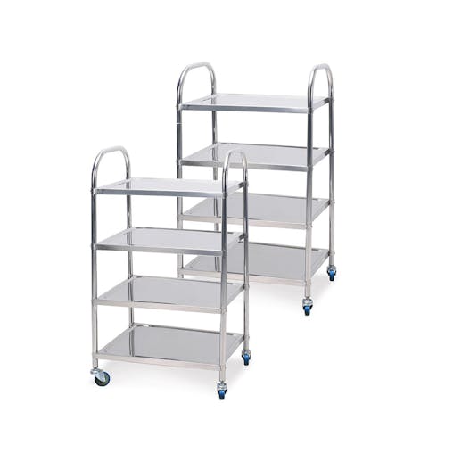 SOGA 2X 4 Tier Stainless Steel Kitchen Dining Food Cart Trolley Utility 860x540x1170mm