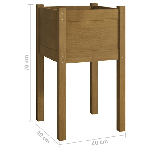 NNEVL Garden Planters 2 pcs Honey Brown 40x40x70 cm Solid Pinewood