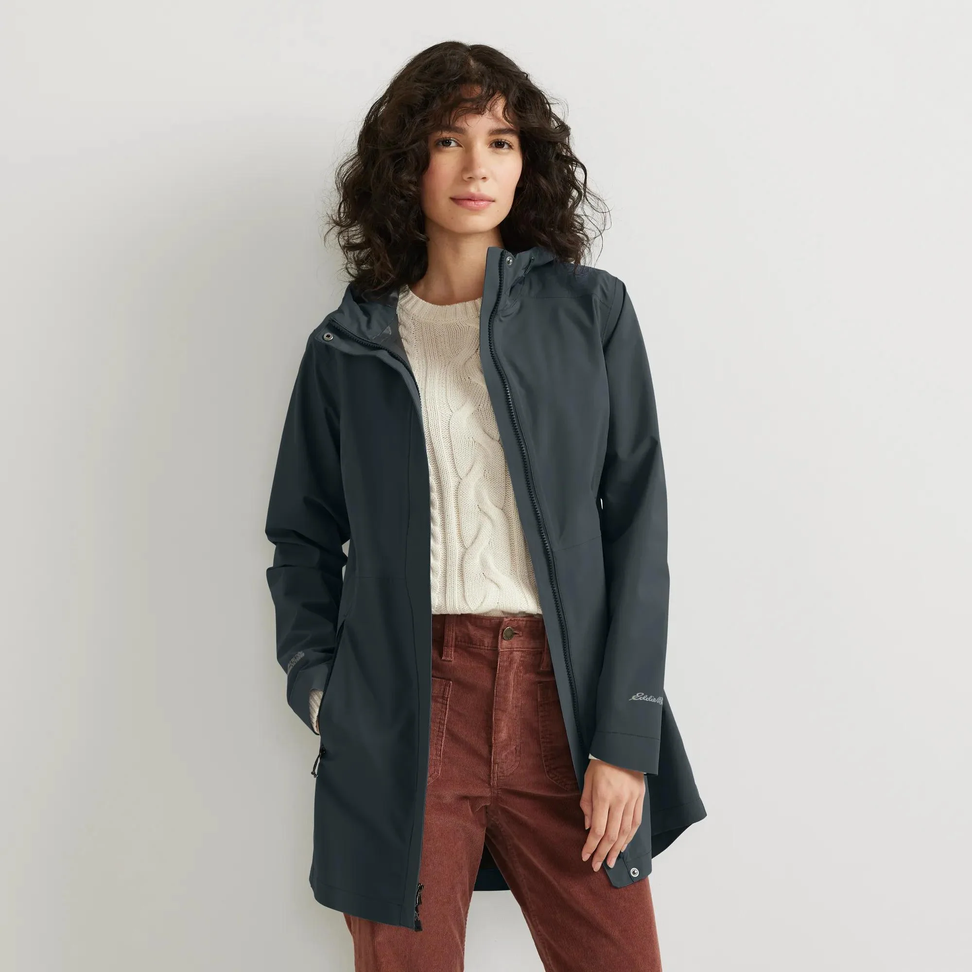 Women's Cloud Cap Waterproof Stretch Hooded Rain Parka