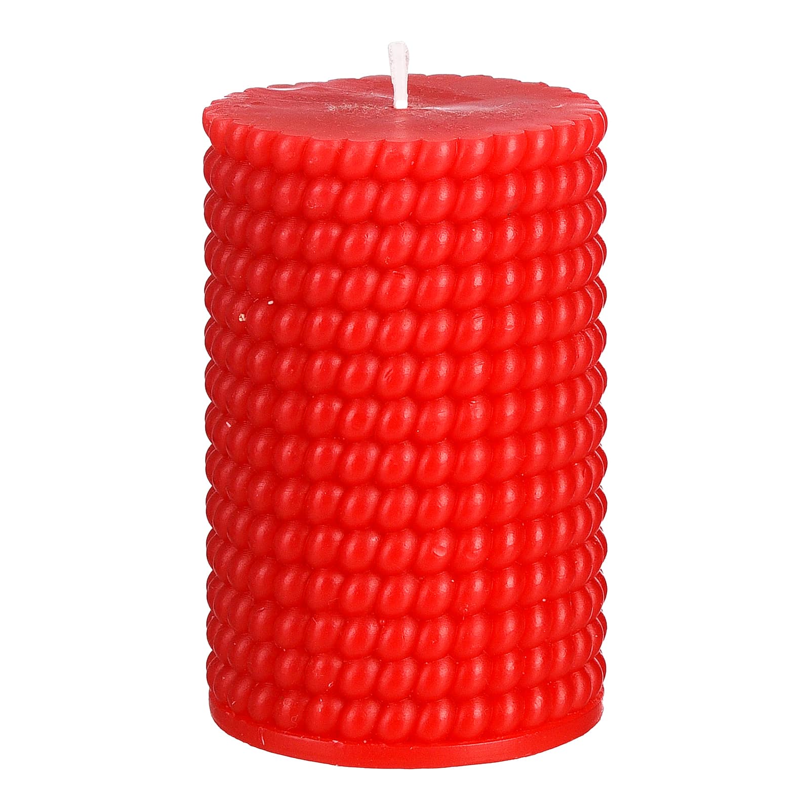 Stumpenkerze Knoten Rot, ⌀ 6.5 cm, H 100 mm