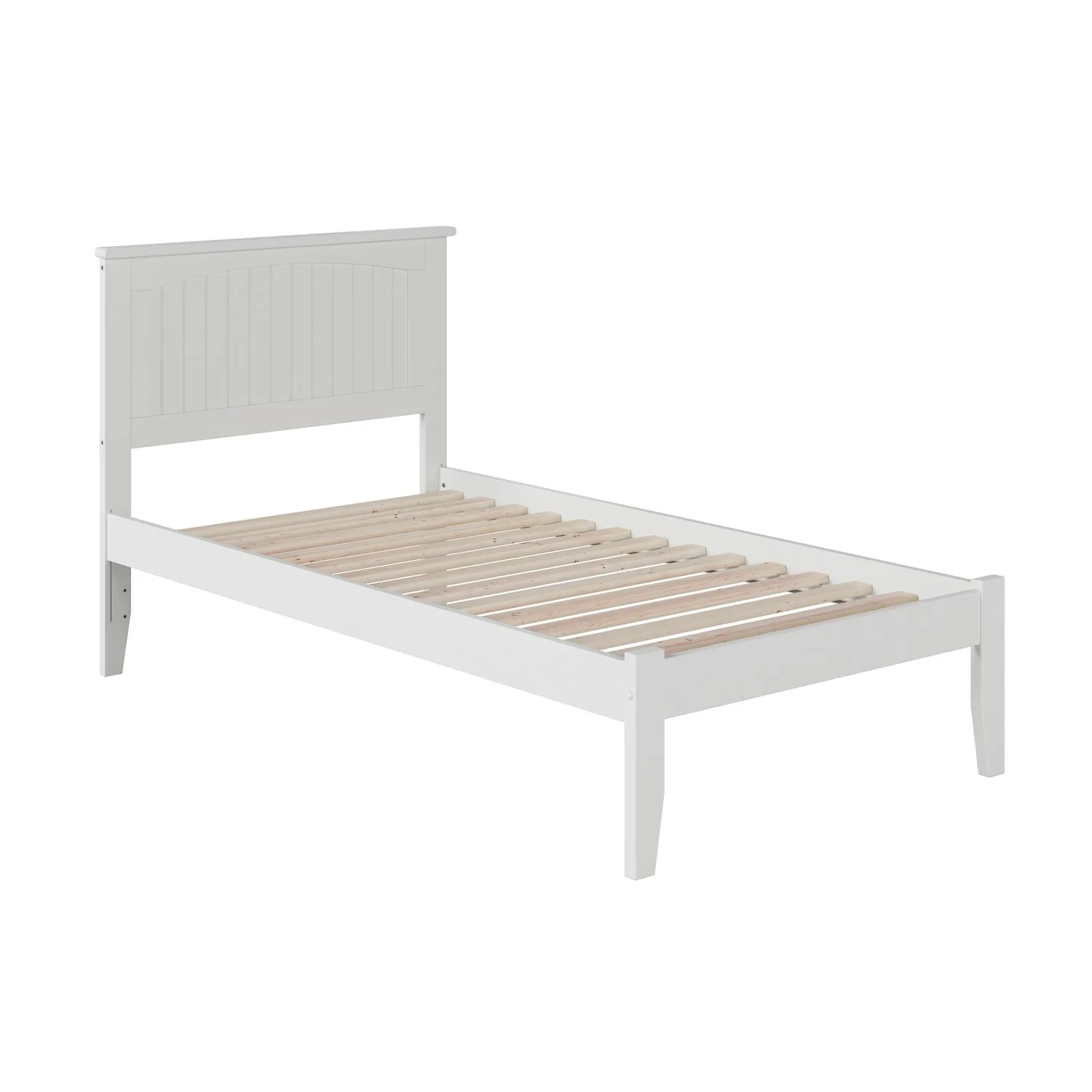AFI Nantucket Twin XL Platform Bed with Charging Station in White