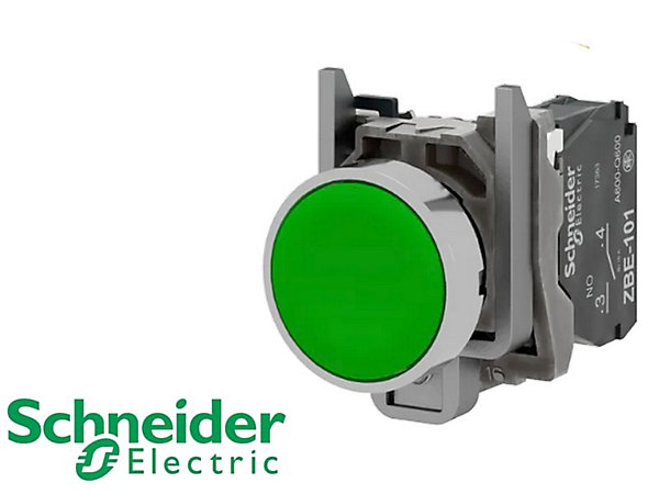 Bouton poussoir Schneider Harmony XB4 vert 1NO