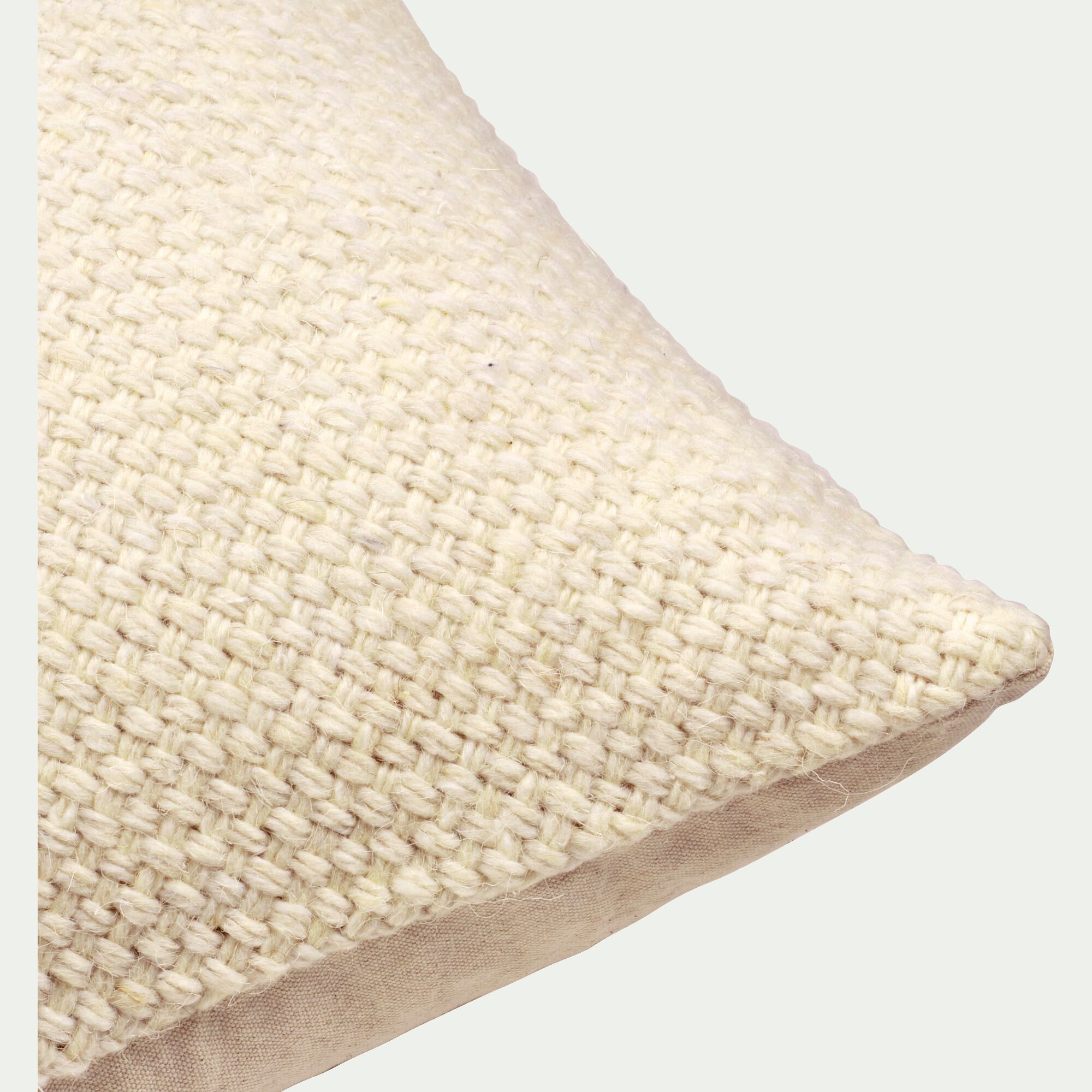 SOLACE - Coussin en laine et coton 45x45cm - écru