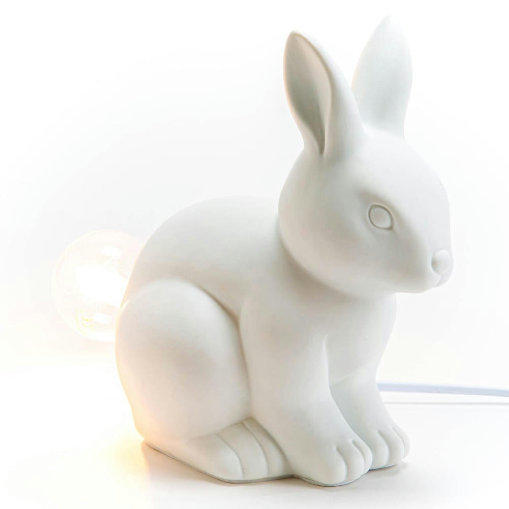 LAPIN - Lampe à poser lapin en porcelaine