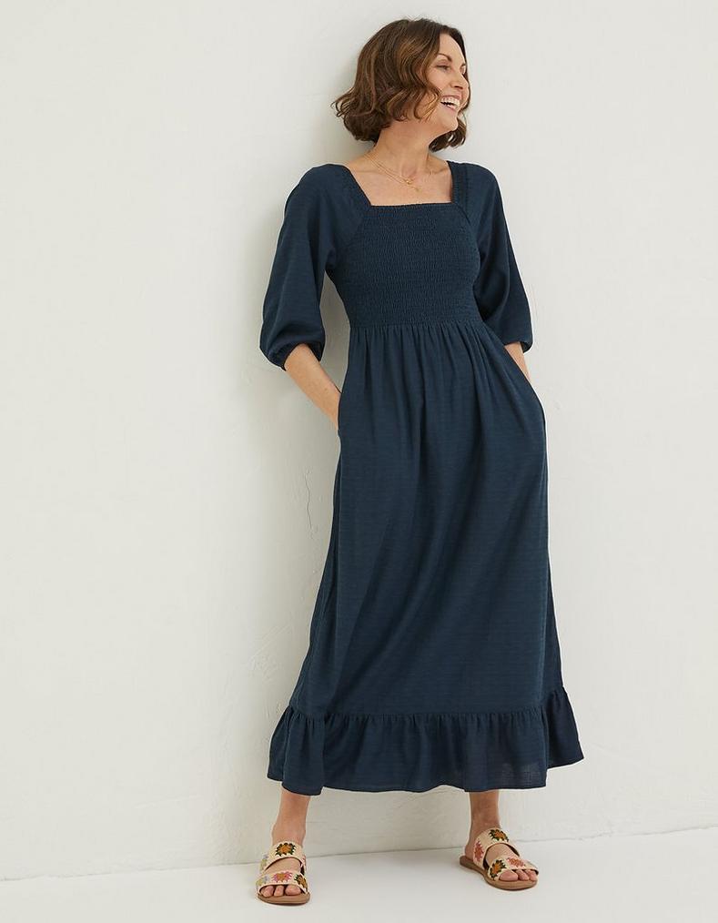 Adele Shirred Midi Dress