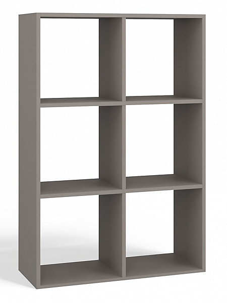 MARION - étagère modulable 6 cubes - Bibliothèque 6 cases - 110x30x75 cm - Meuble de rangement - Gris