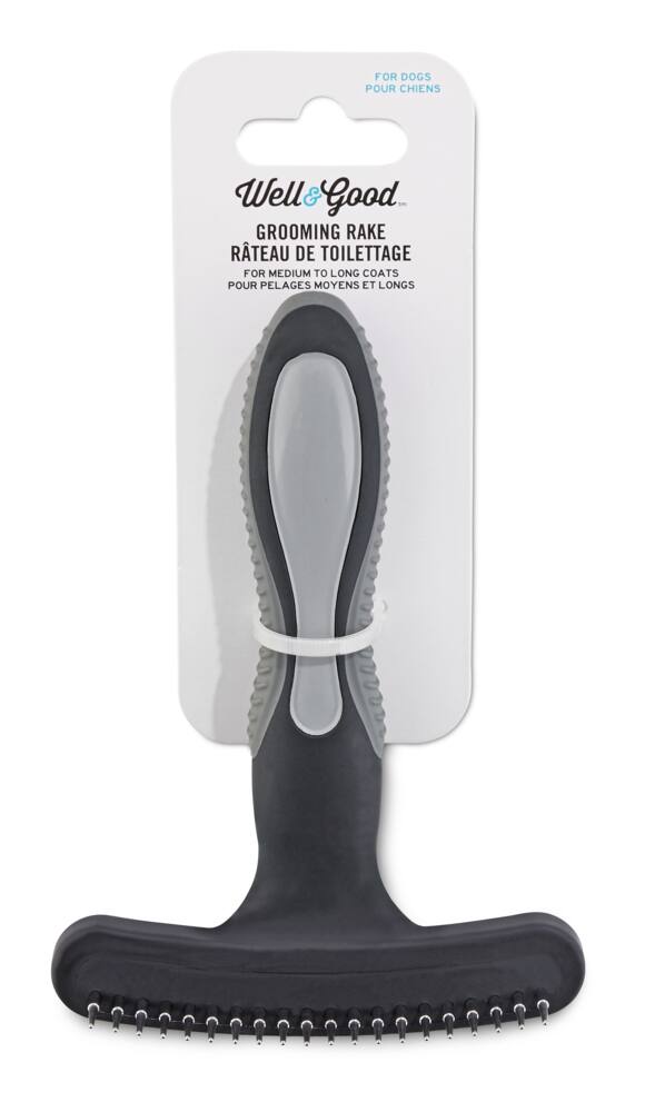 Well & Good Pet Grooming Rake, Black