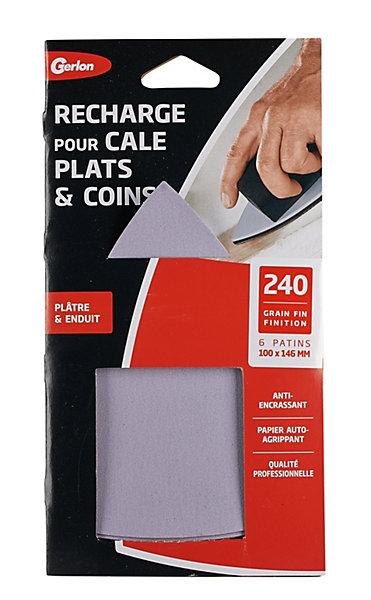 6 patins pour cale plat et coins grain fin