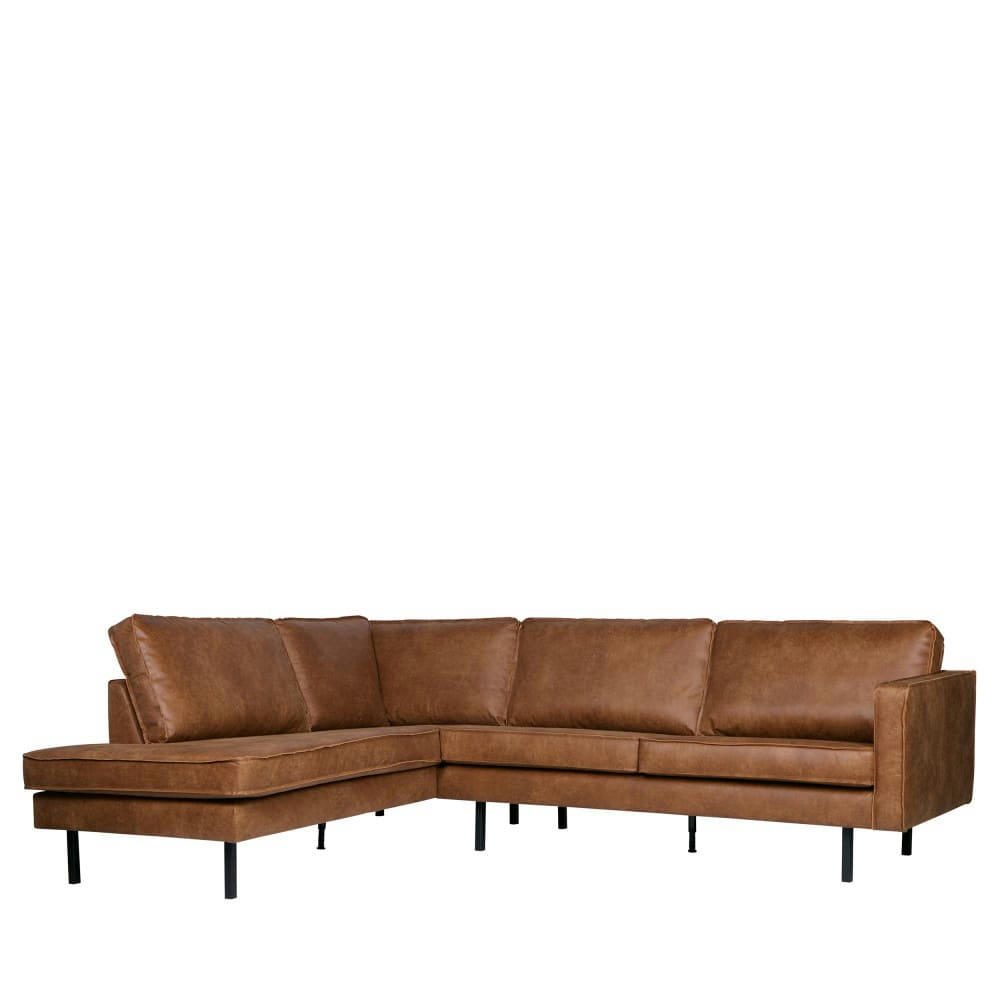BRONCO - Canapé d'angle gauche vintage cognac