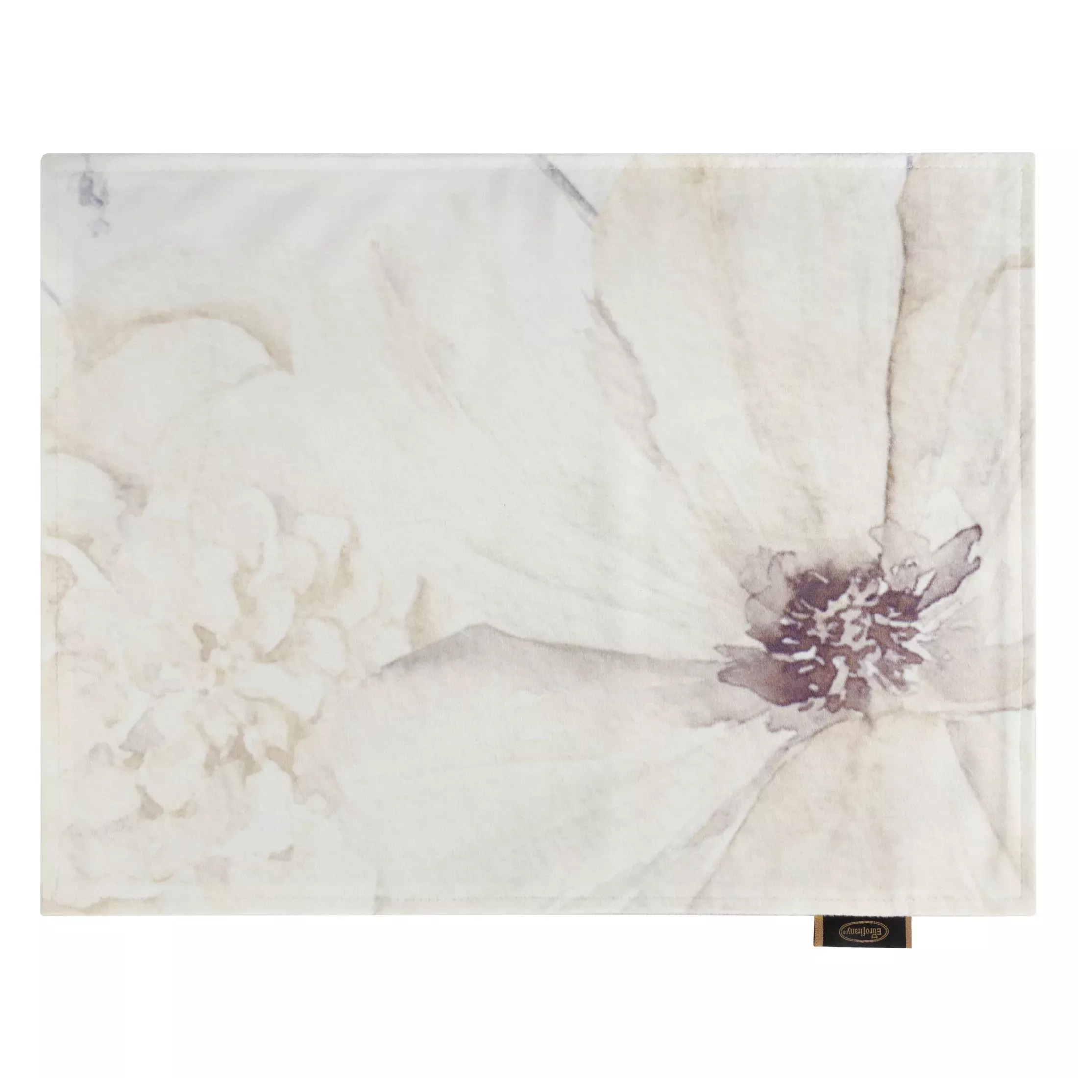 Komplet podkładek 4 szt 30x40 cm kremowo, beżowy dwustronnych, welwetowych VELVET 6 zdobionych kwiatami