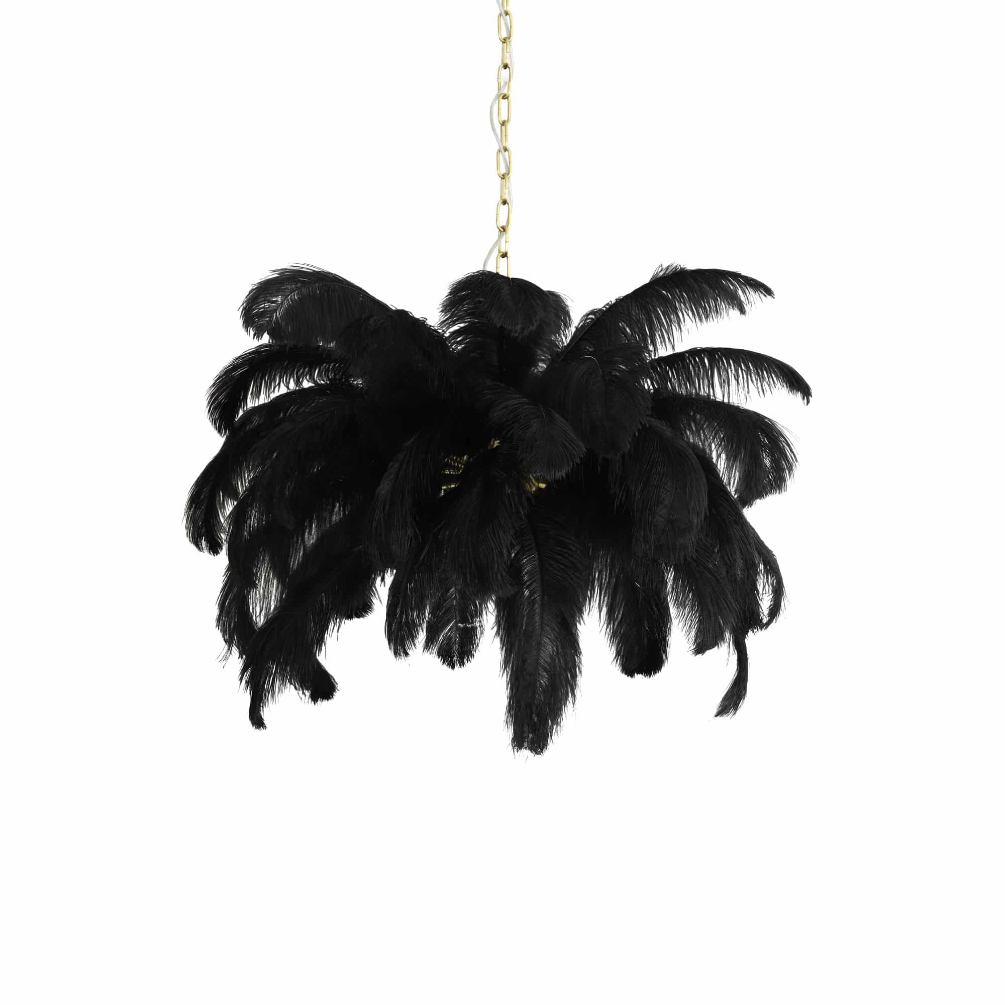 Light & Living hanglamp Feather - zwart - Ø80cm