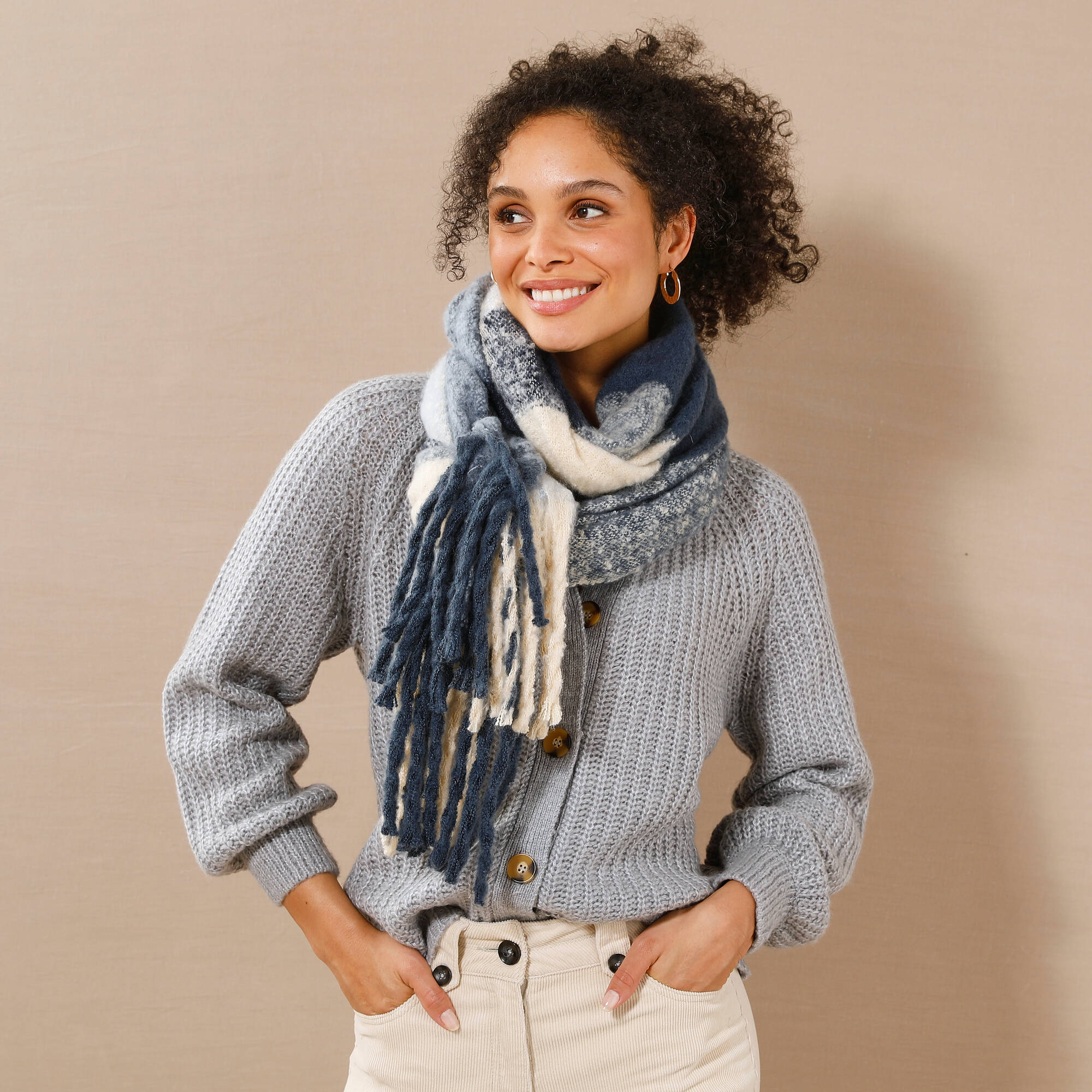 Gilet moelleux en maille anglaise