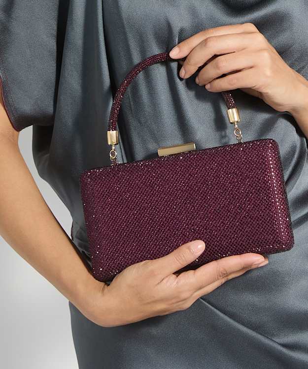 Beaut Berry - Diamante Handle Evening Bag