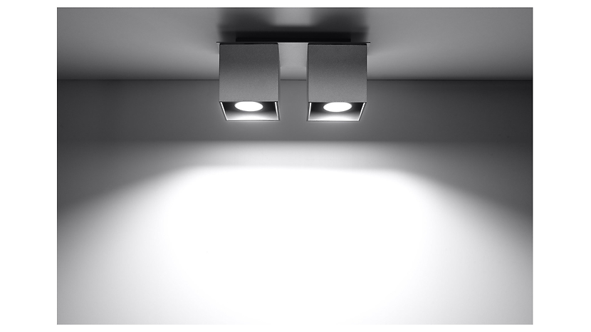 Lampa natynkowa Quad 2-punktowa aluminiowa szara