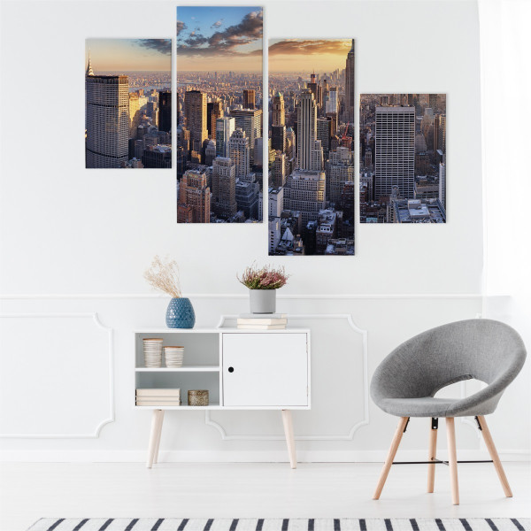 Obraz 4-Częściowy Architektura Nowego Jorku 3D 80x50cm