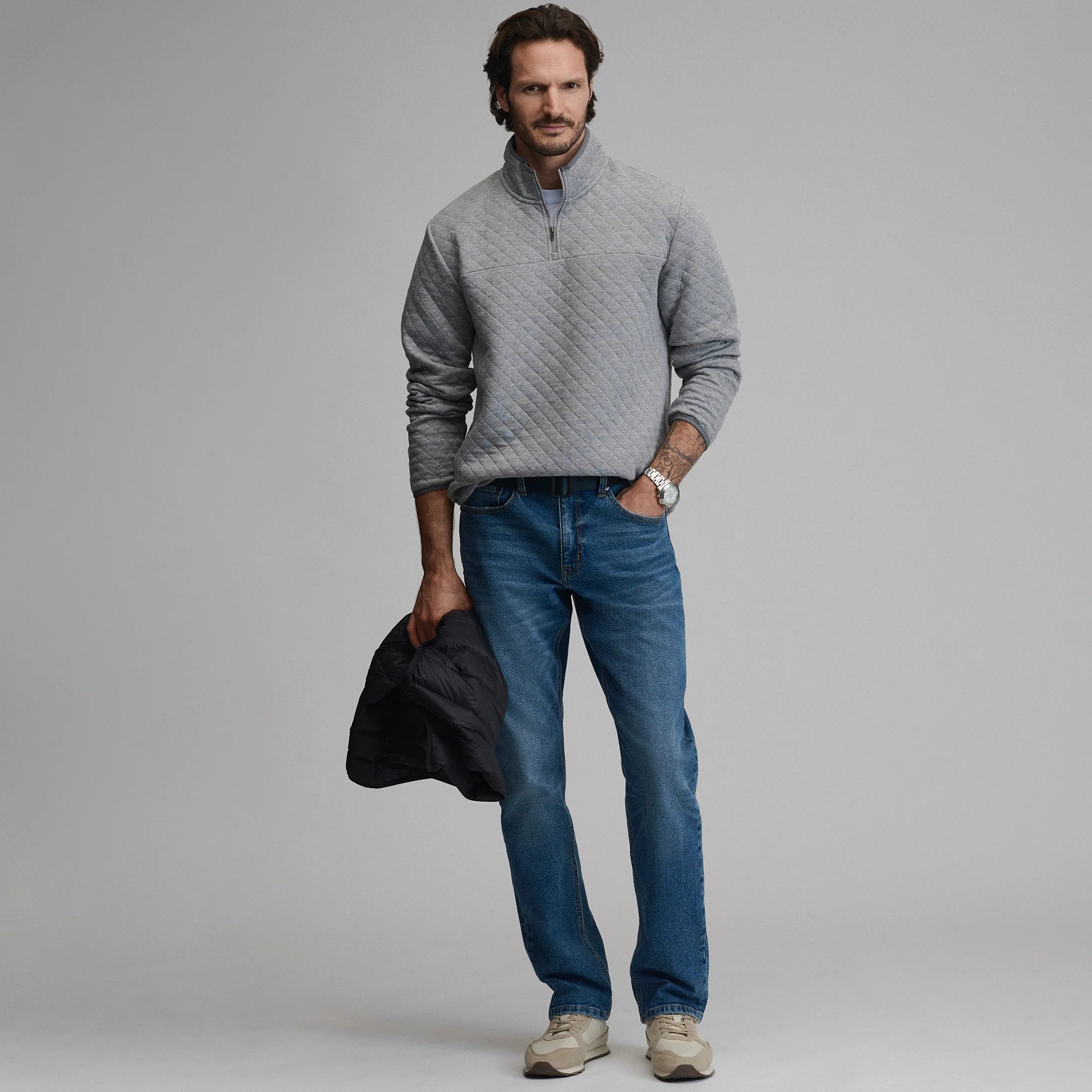 Men's Quilted Quarter-Zip Pullover
