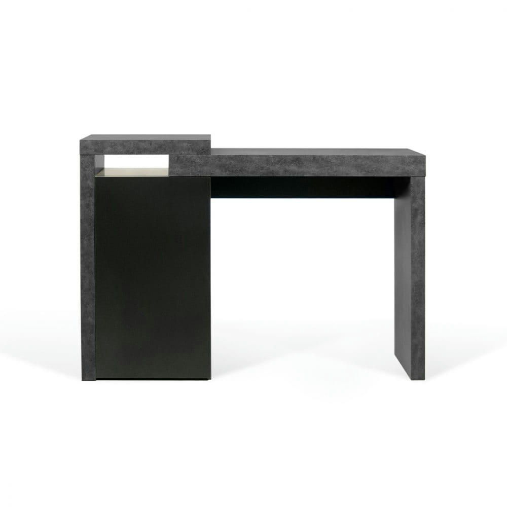 DETROIT - Bureau effet bois béton et noir laqué