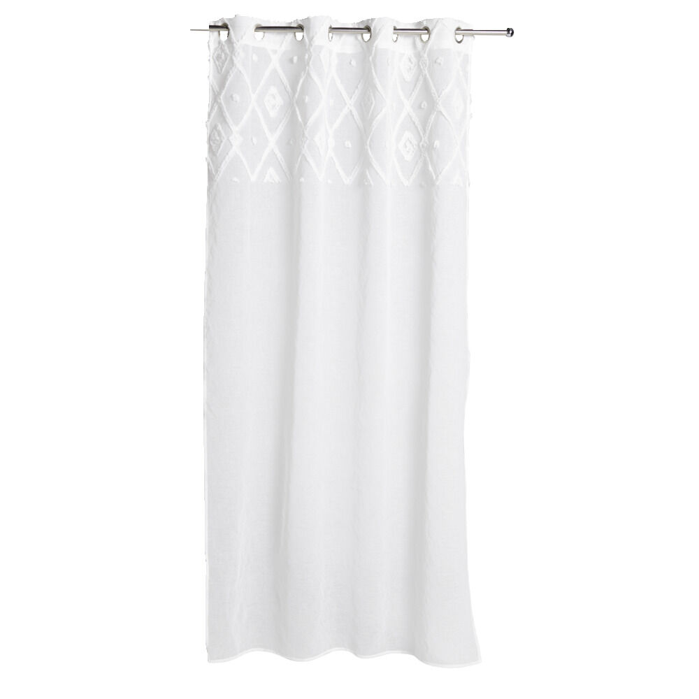 Voilage en polyester tufté blanc 140x240cm