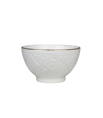 Chabi Chic Schaaltje - Empreinte - wit/goud - keramiek - Ø 9 cm x H 10 cm