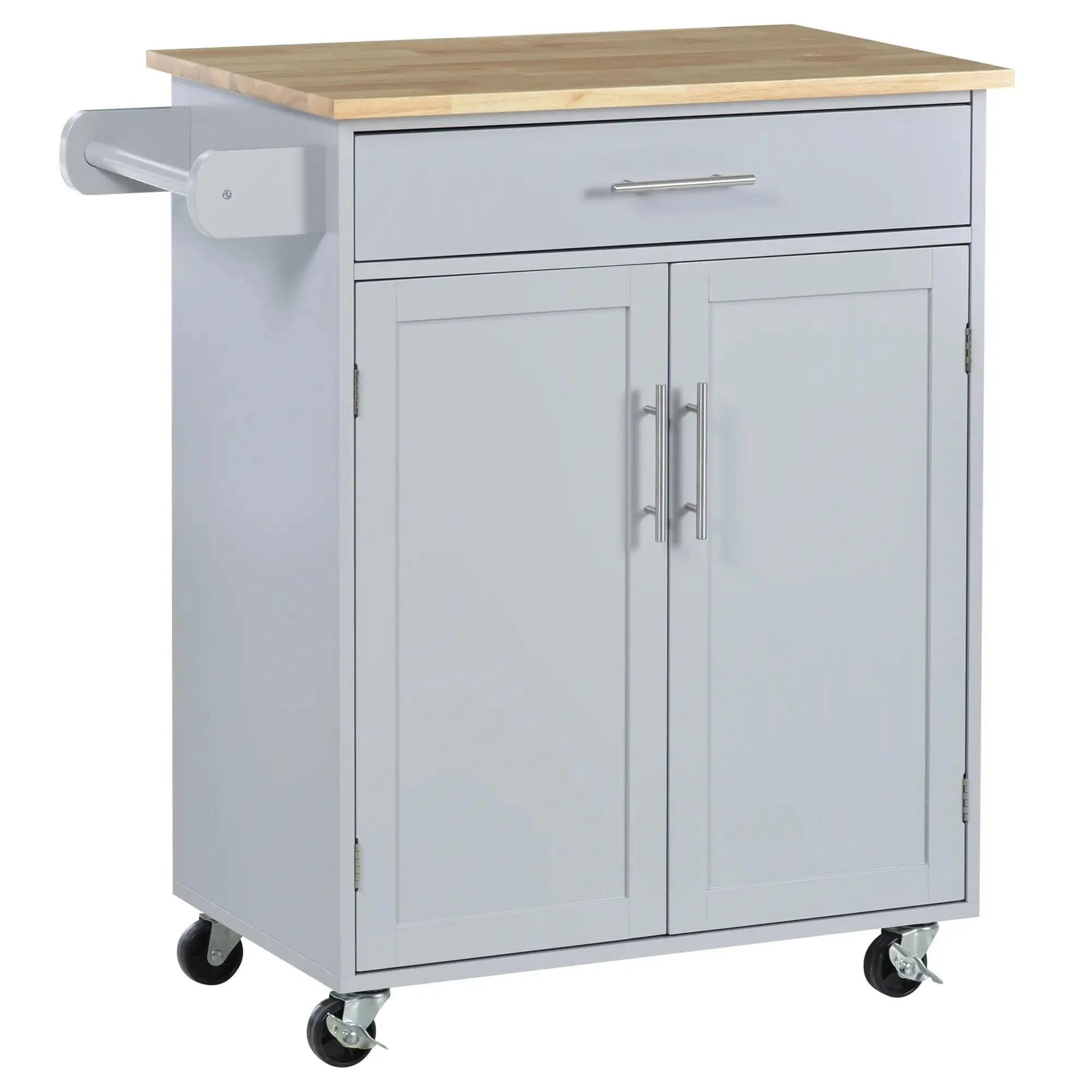 Kitchen Island Cart with Drawer, Storage Cabinet, Towel Rack