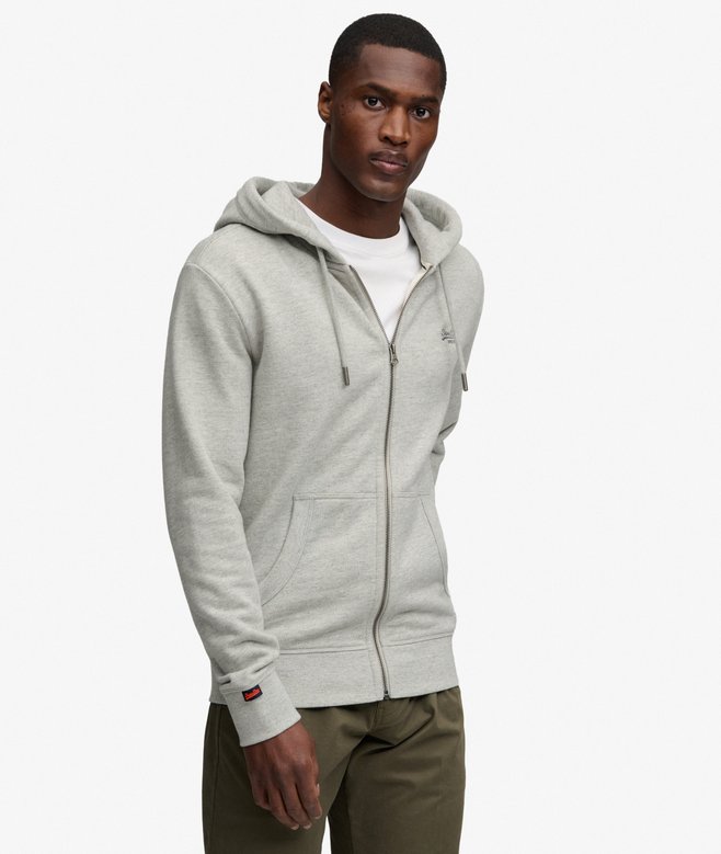 Essential Logo Half Brushed Zip Hoodie