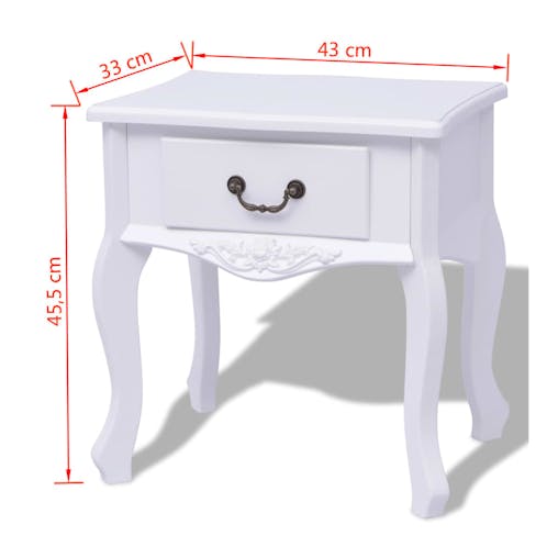 NNEVL Bedside Cabinet MDF White