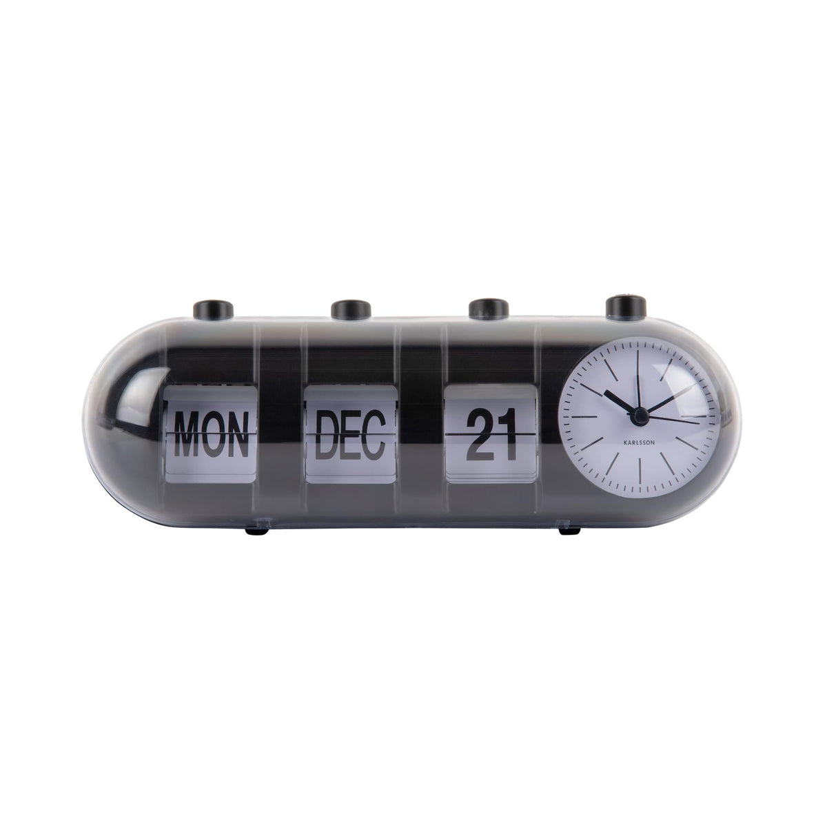 Karlsson wekker Retro Tube - zwart - 9x26x9.3cm