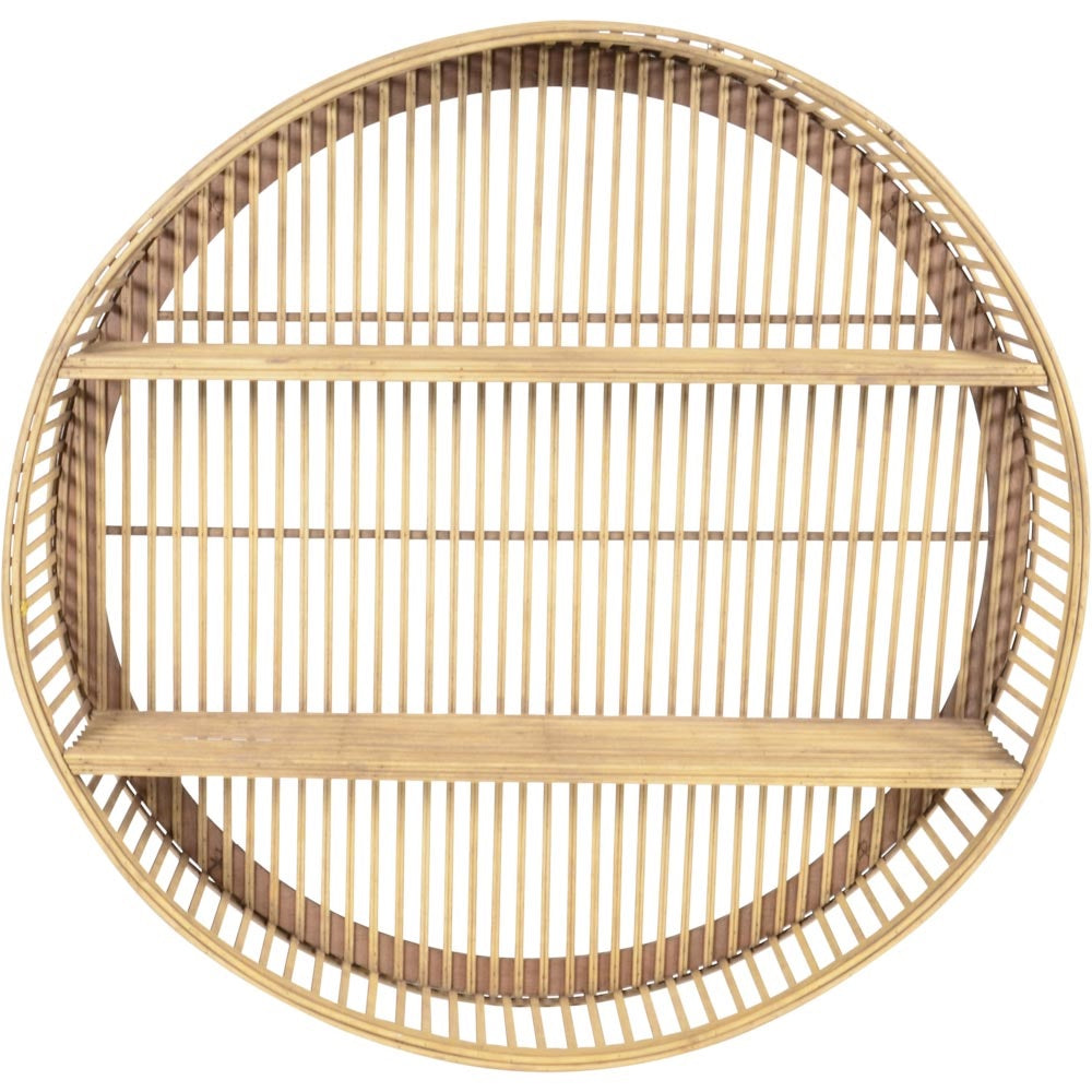 Lesli Living wanddecoratie Aiko - bruin - Ø60x12cm