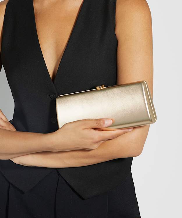 Belinda Gold - Textured Cross Body Clutch Bag