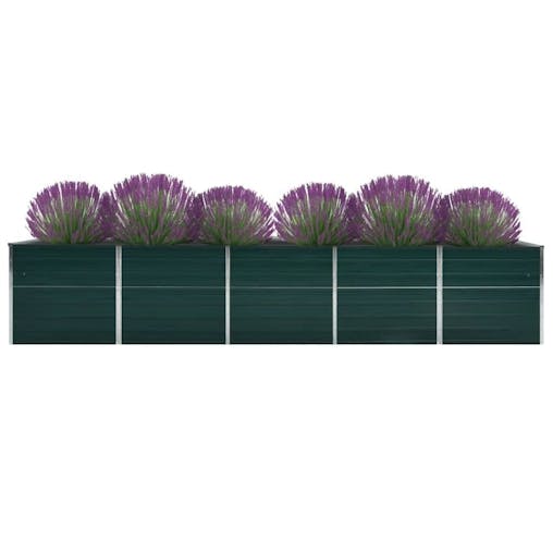 NNEVL Garden Raised Bed Galvanised Steel 400x80x77 cm Green