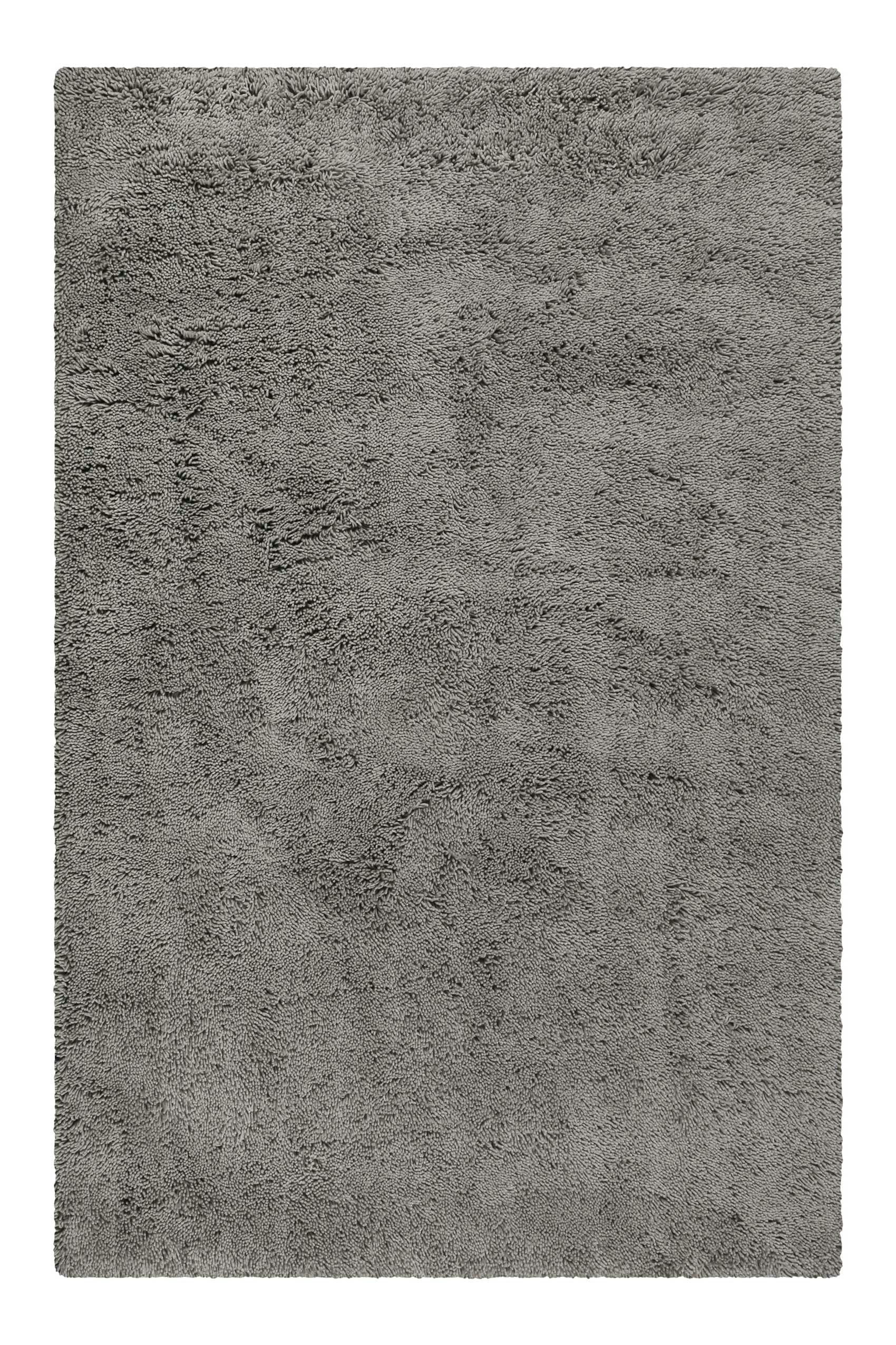 SEATTLE SHAG - Tapis confort moelleux en laine, poils longs gris 70x140