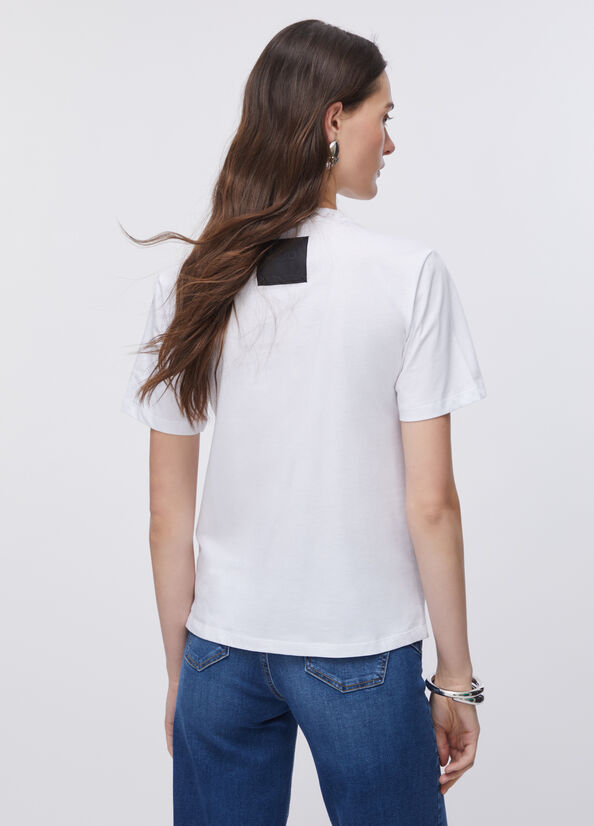 T-shirt con castoni gioiello