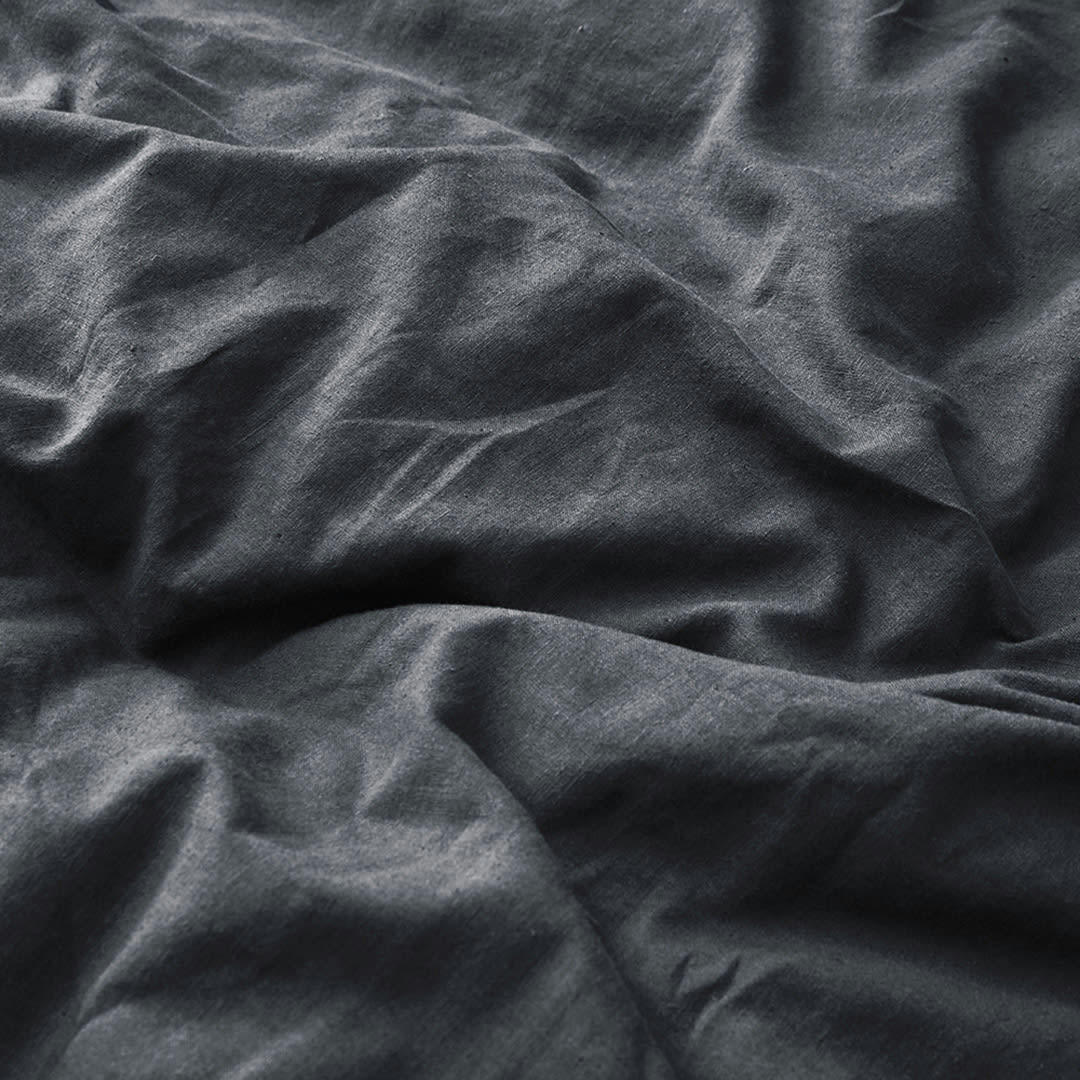 BIO LISO FN - Housse de couette li/coton organic encre 240x220 cm