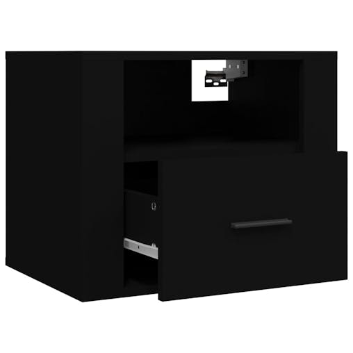 NNEVL Wall-mounted Bedside Cabinets 2 pcs Black 50x36x40 cm