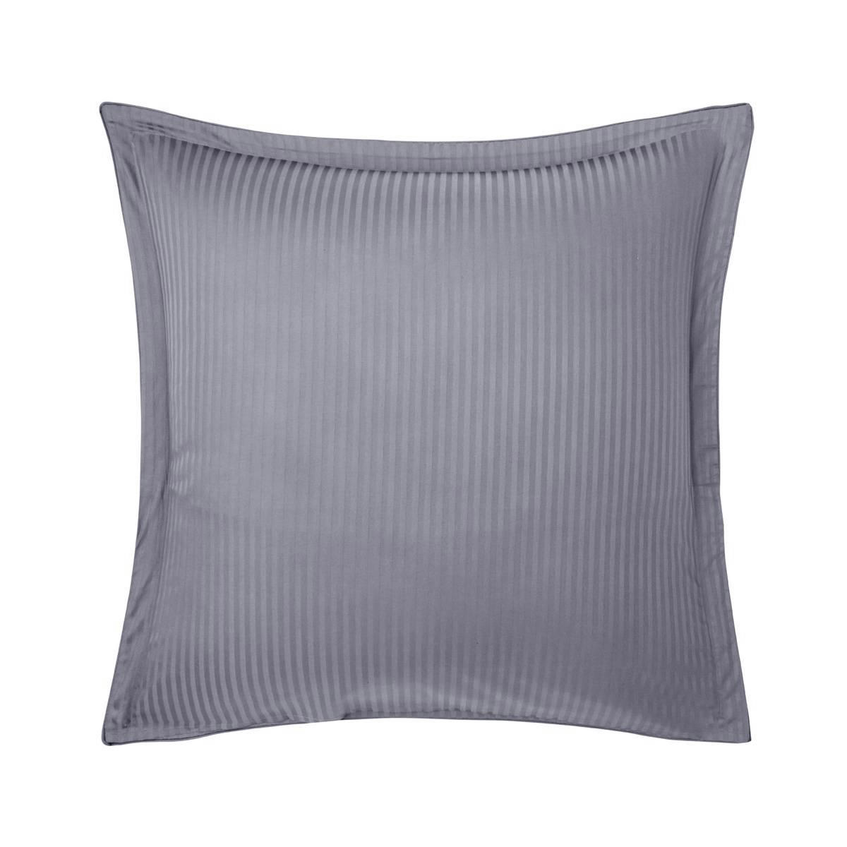BAPTISTE - Taie d'oreiller en satin de coton gris 65 x 65 cm