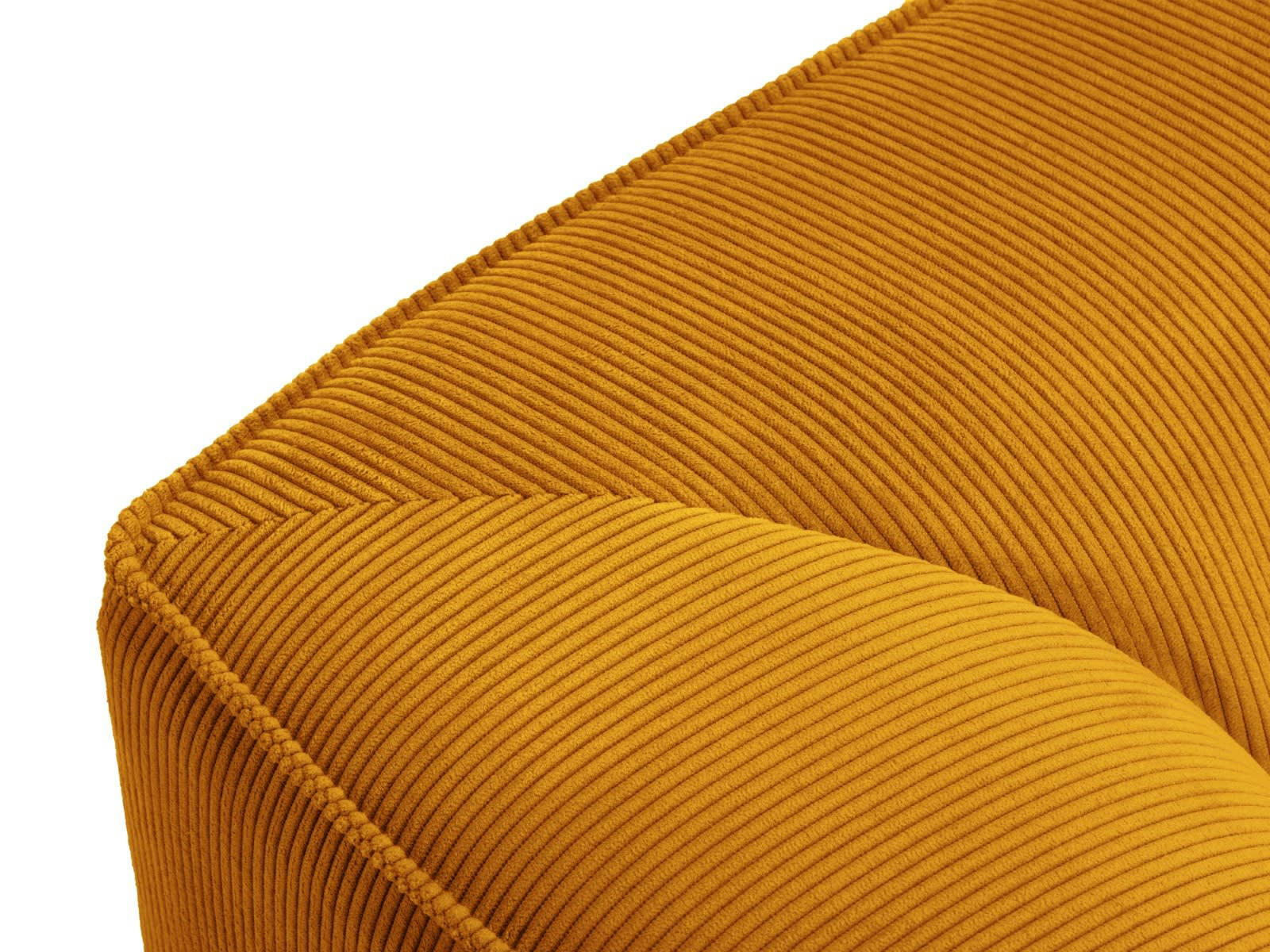 RUBY - Canapé d'angle gauche 4 places en tissu velours côtelé jaune