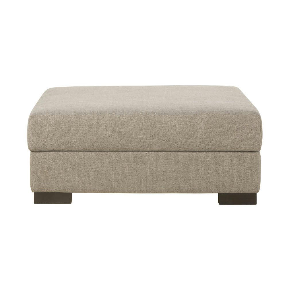 Terence - Pouf pour canapé modulable avec coffre de rangement beige
