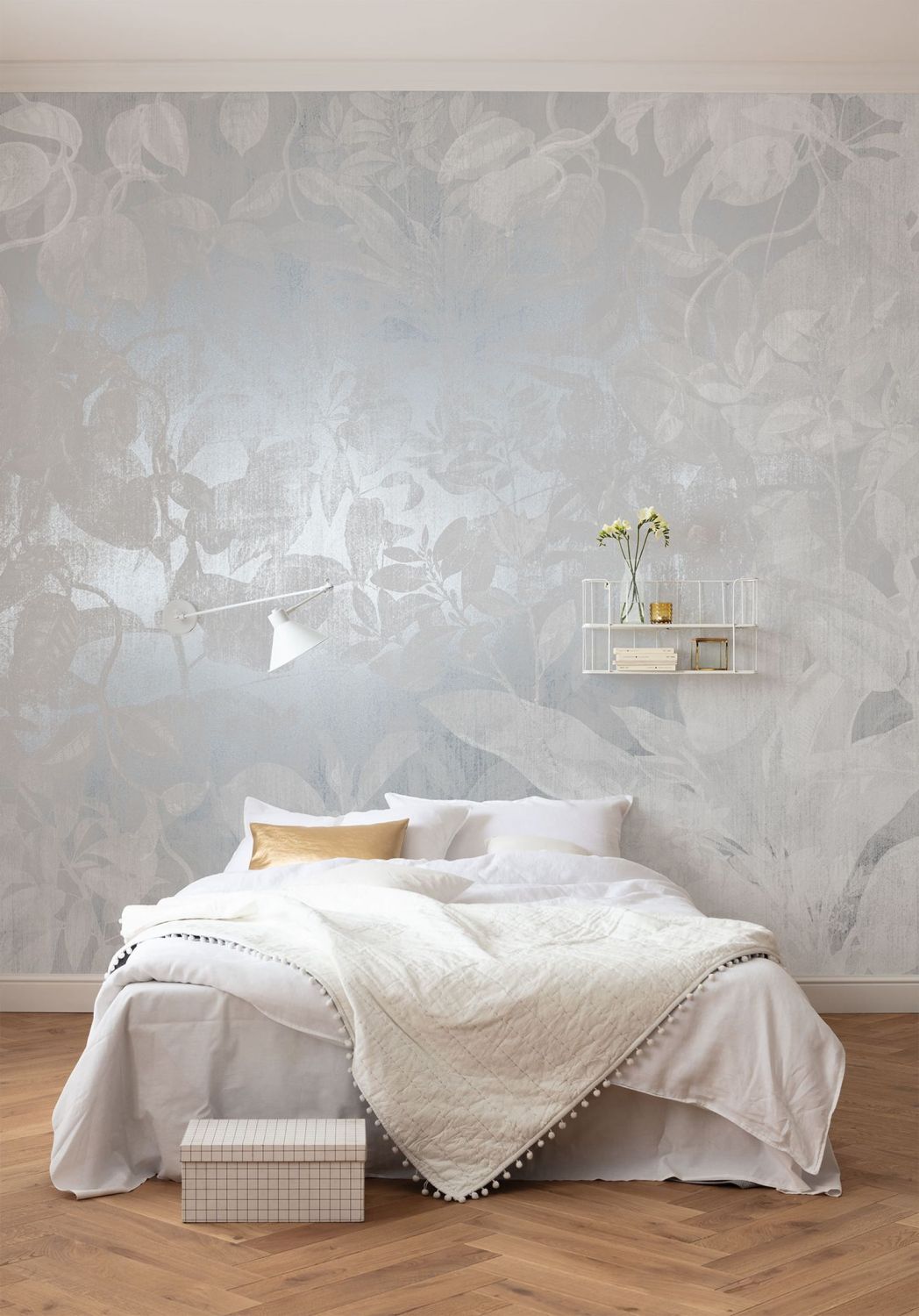 Sanders & Sanders fotobehang nloemen glanzend grijs - 400 x 280 cm - 612475