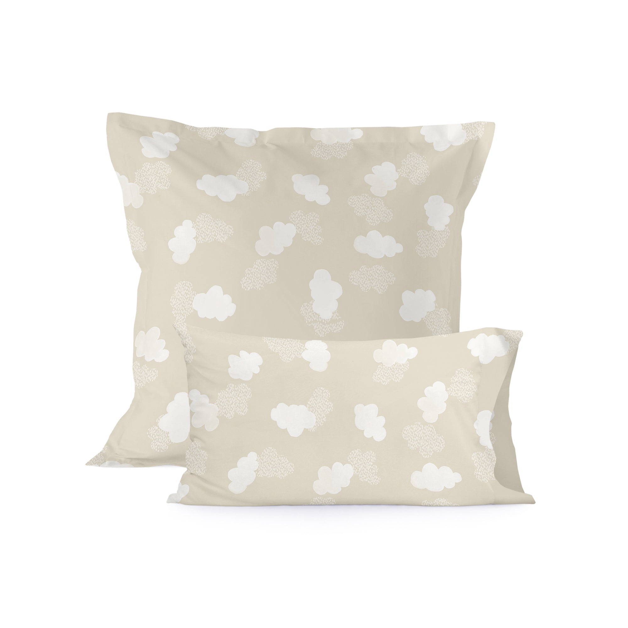 Clouds Kussensloop Beige Basic Kids, Beige, 100% katoen, de kwaliteit