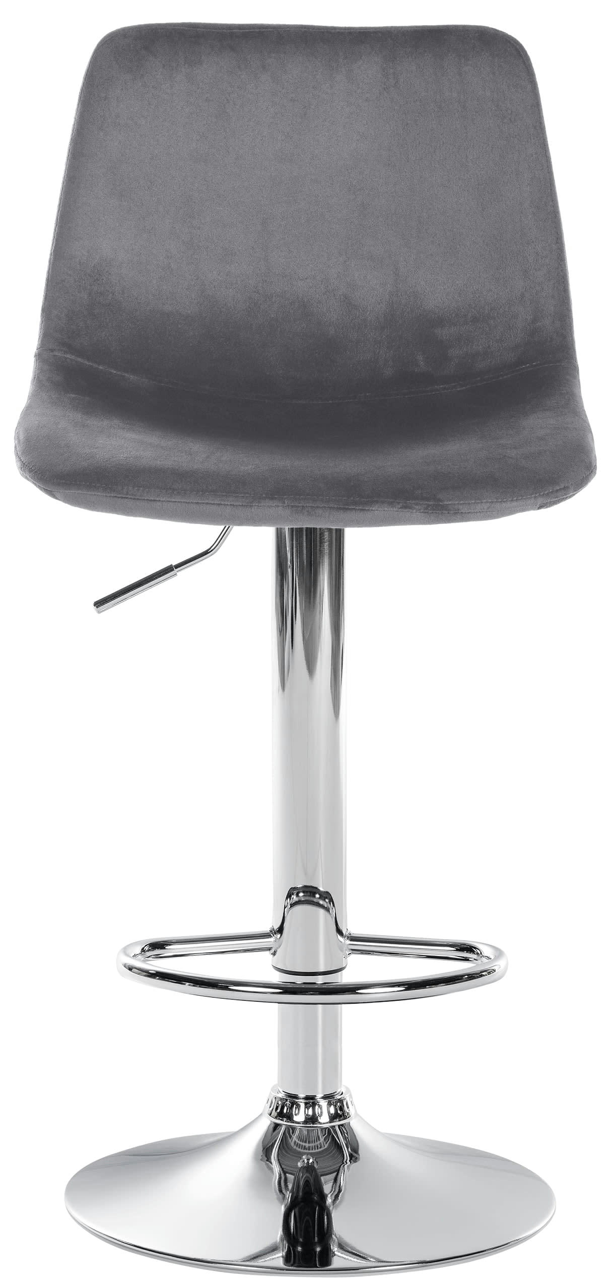 DIVO - Tabouret de bar velours ajustable pivotant velours Gris foncé