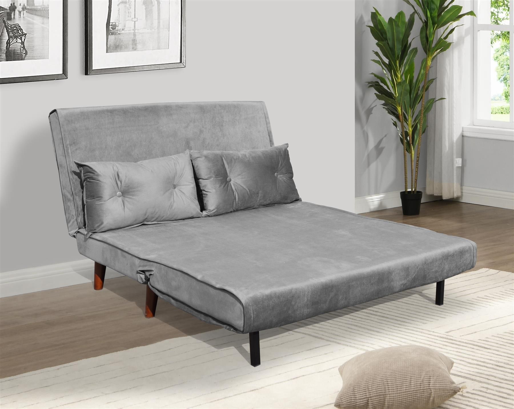 KOSY KOALA Double Sofa Bed Sleeper Foldable Portable Pillow Lounge Couch Grey Sofa BedLiving Room Furniture