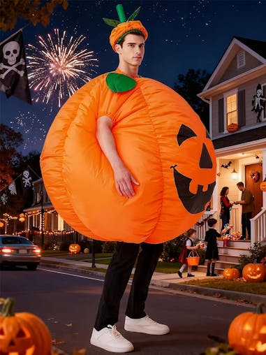 NNETM Inflatable Pumpkin Costume Adult One-Piece Suit