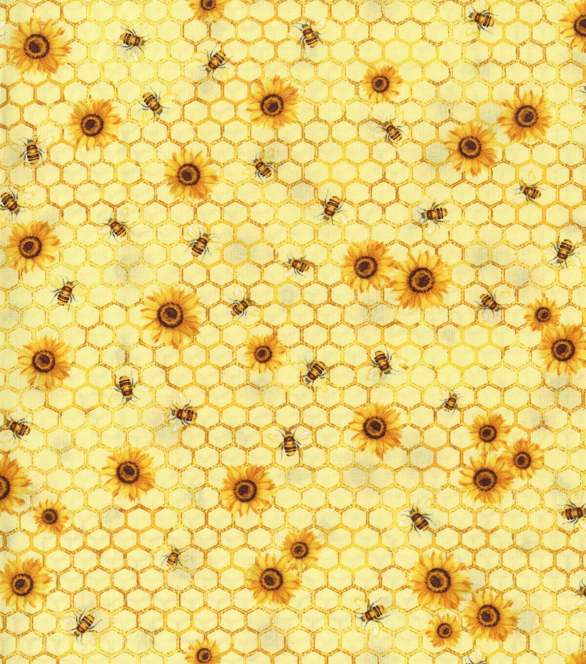 Hi Fashion Honeycomb Florals Yellow Premium Print Cotton Fabric