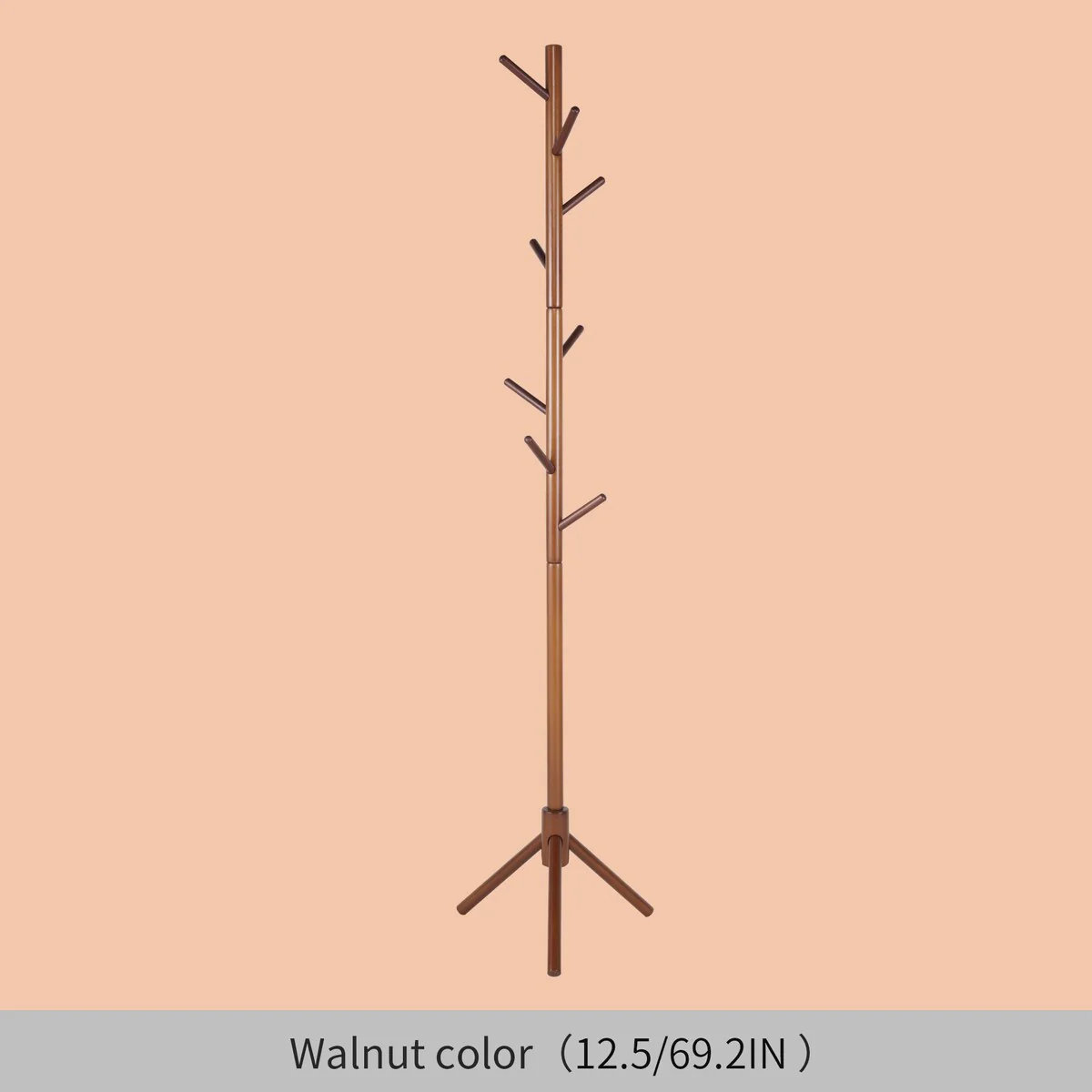 Wooden Tree Coat Rack Stand Adjustable Sizes Free Standing Coat Rack
