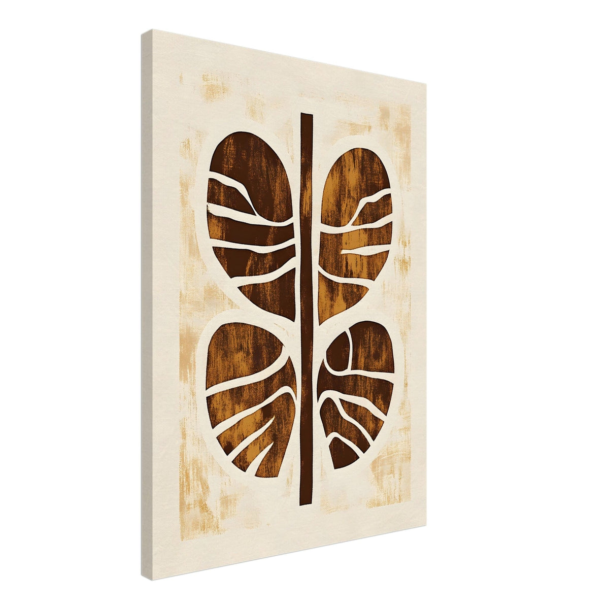 Artfulprints Canvas Boho – Rooted form canvas - 50x70 cm - Bruin