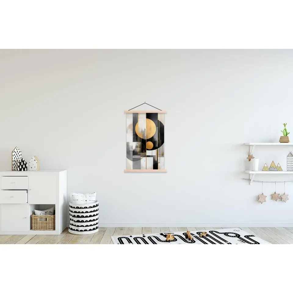 MuchoWow - Schoolplaat/ wandhanger - Abstract - Goud - Zilver - Vormen