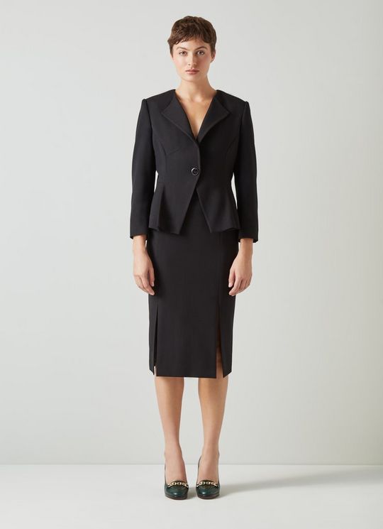 Sky Black Crepe Pencil Skirt with LENZING? ECOVERO? viscose