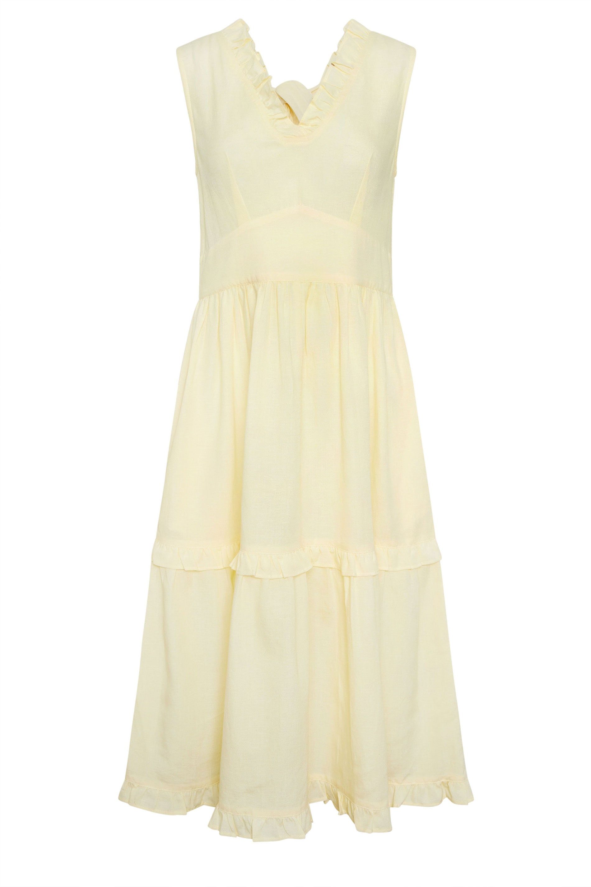 PixieGirl Petite Ruffle Tie Back Maxi Dress