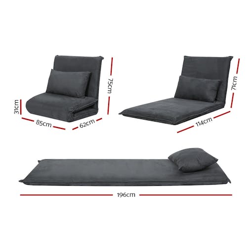 NNEDSZ Artiss Floor Sofa Bed Lounge Couch Recliner Chair Folding Foam Camping Bed