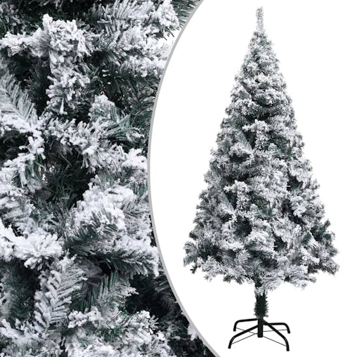 NNEVL Artificial Christmas Tree with Flocked Snow Green 120 cm PVC